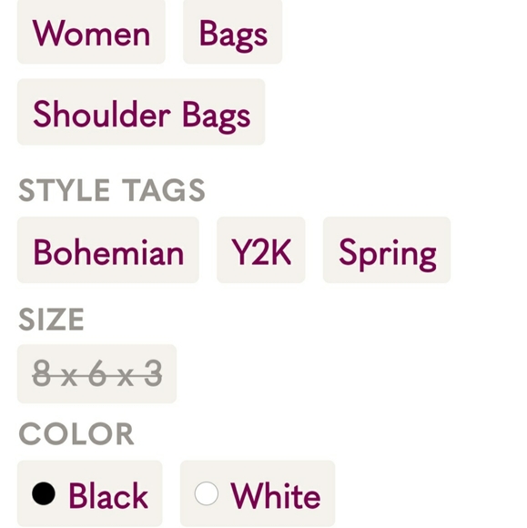 Diamond Quilted Shoulder Bag Black and White Vegan Leather - Picture 7 of 7